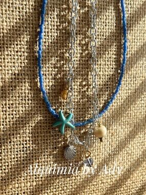BEACH EDIT + Turquoise  layered coastal necklace